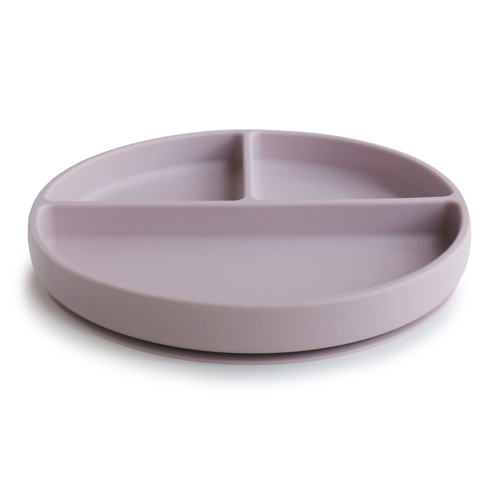 Mushie, Silicone plate with suction cup, Soft Lilac