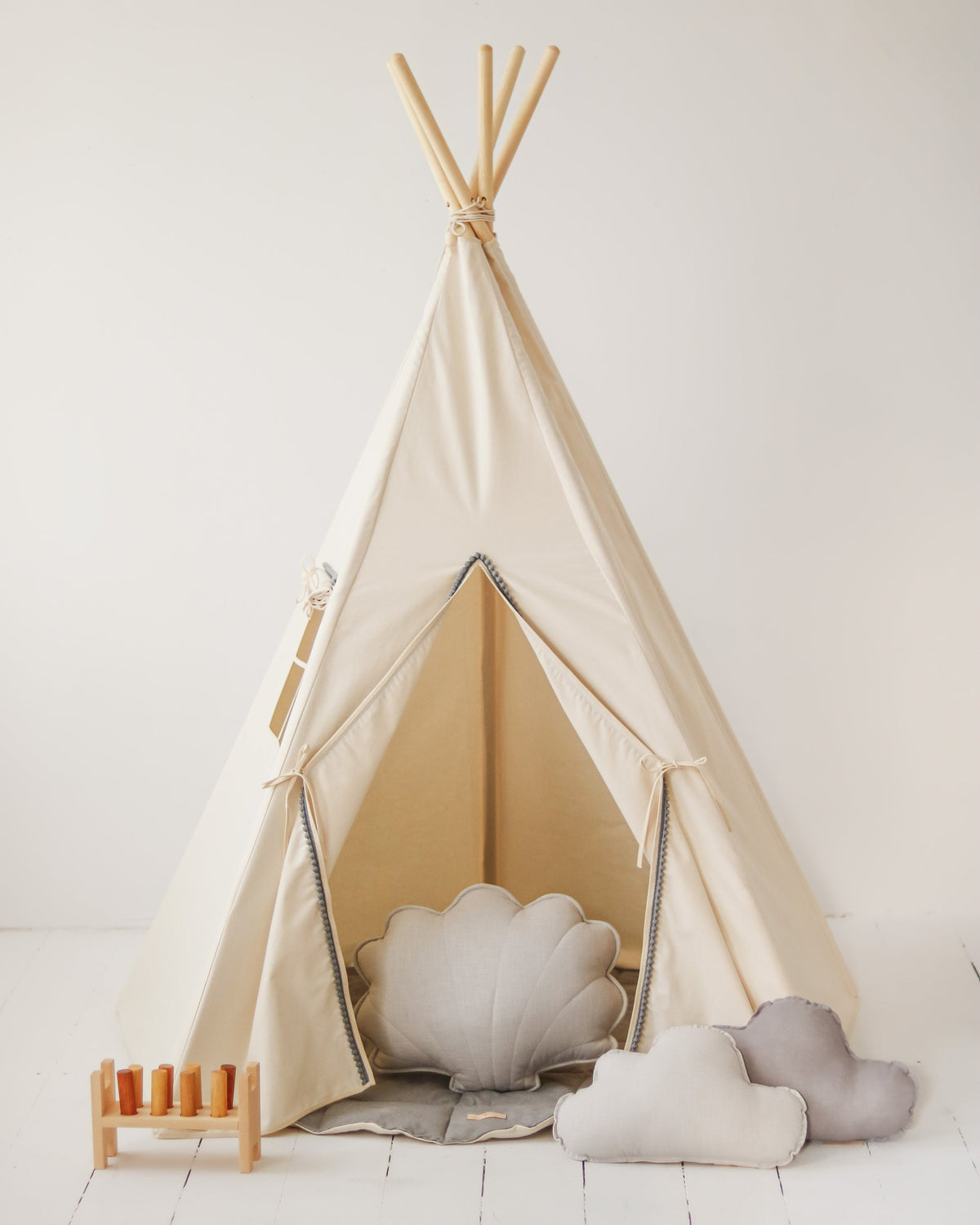 Moi Mili Play Tent Set, Grå Pompom
