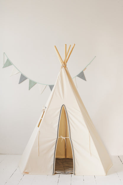 Moi Mili Play Tent Set, Grå Pompom