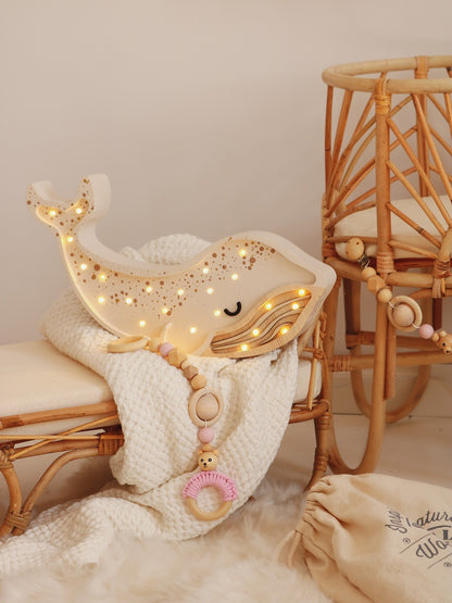 Little Lights Night Light, Whale Albino White