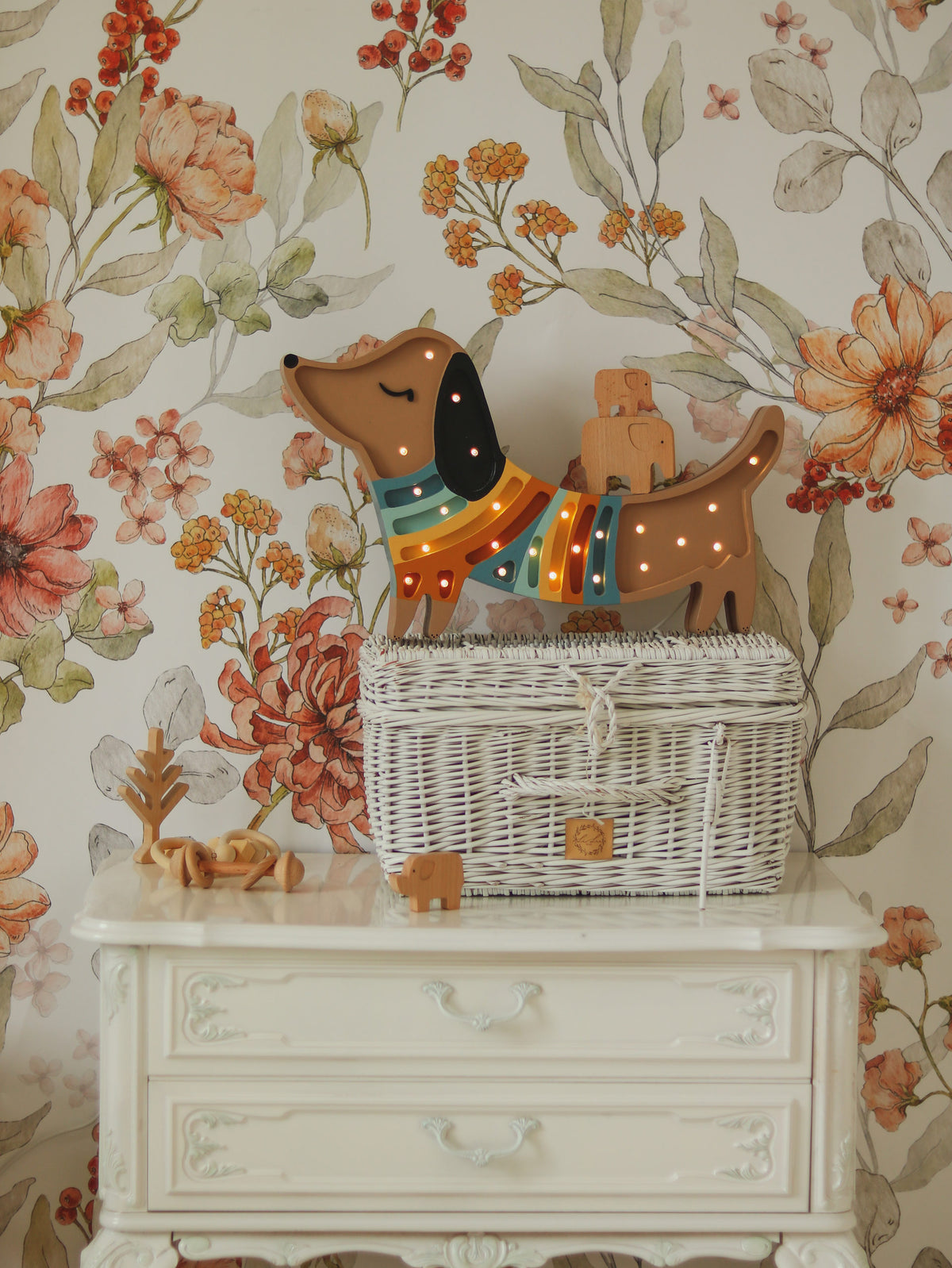 Little Lights Night Light, Dog Crakow Stripes