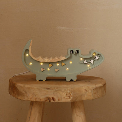 Little Lights Night light Crocodile, Pastel Khaki