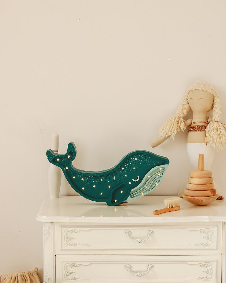 Little Lights Night Light, Whale Galaxy Teal