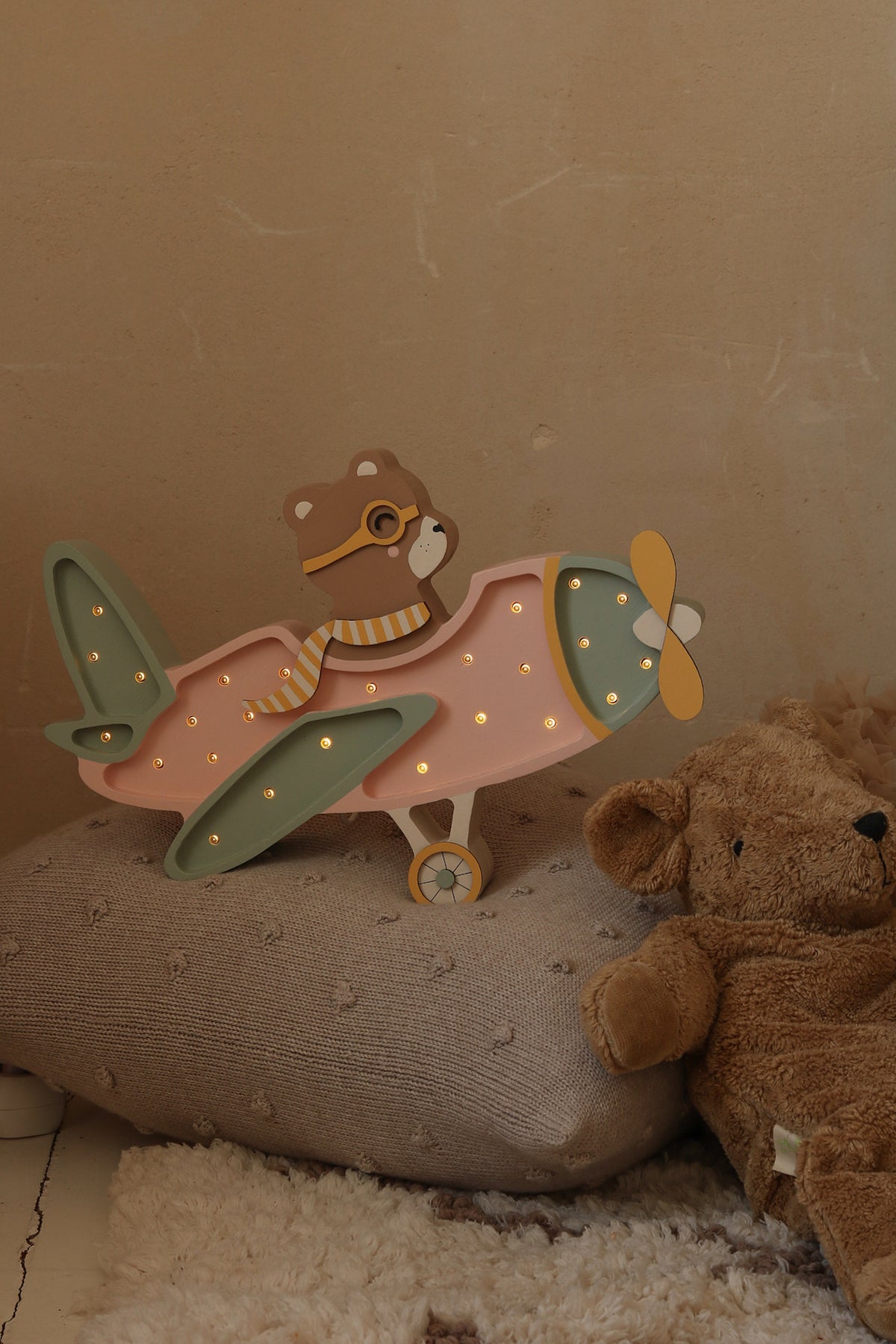 Little Lights Night Light, Vintage Plane, 4 olika färger