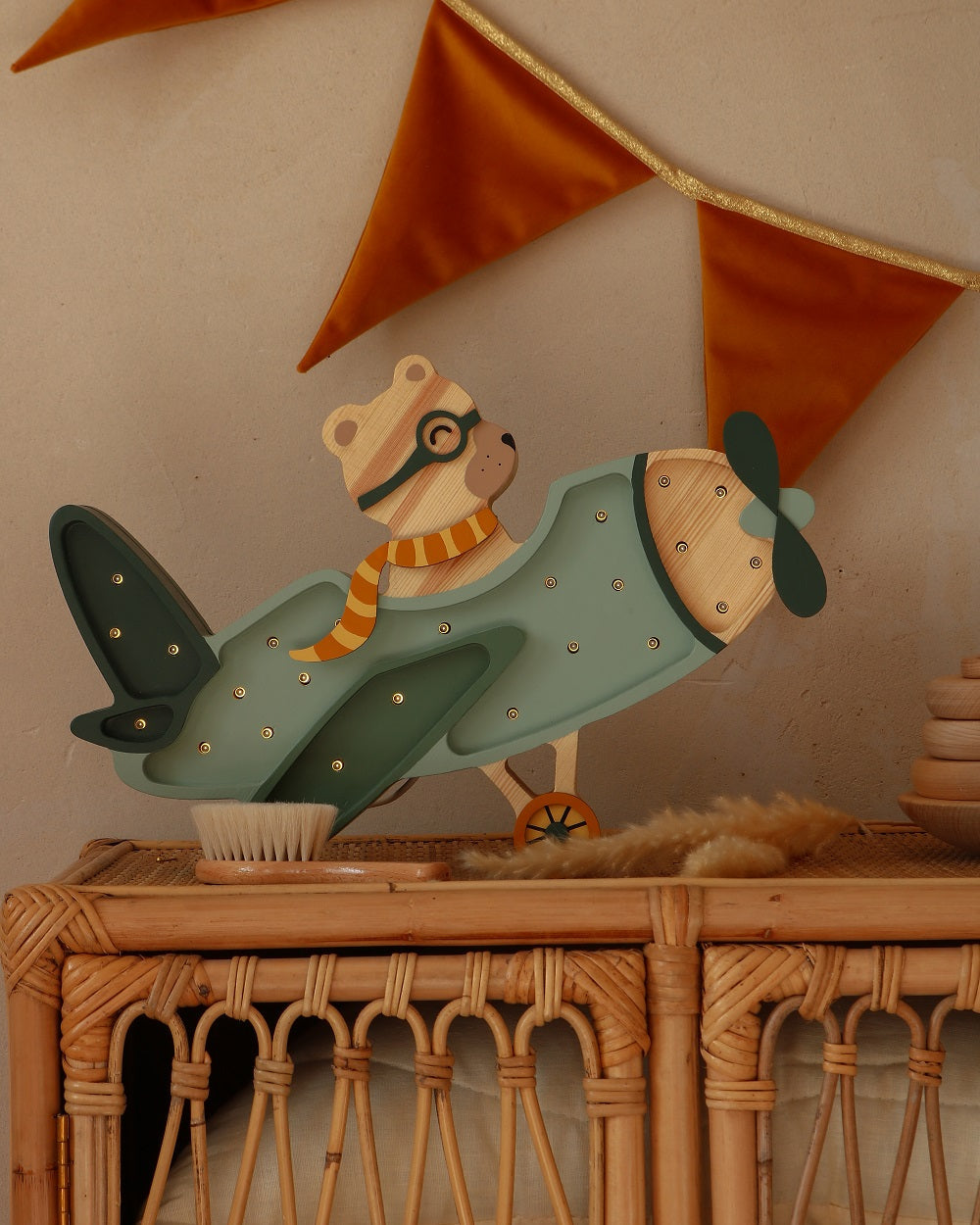 Little Lights Night Light, Vintage Plane, 4 olika färger