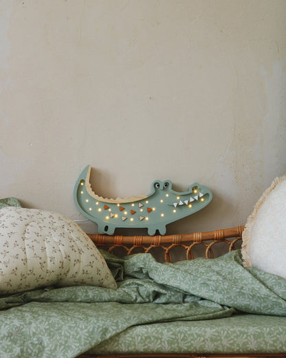 Little Lights Night light Crocodile, Pastel Khaki