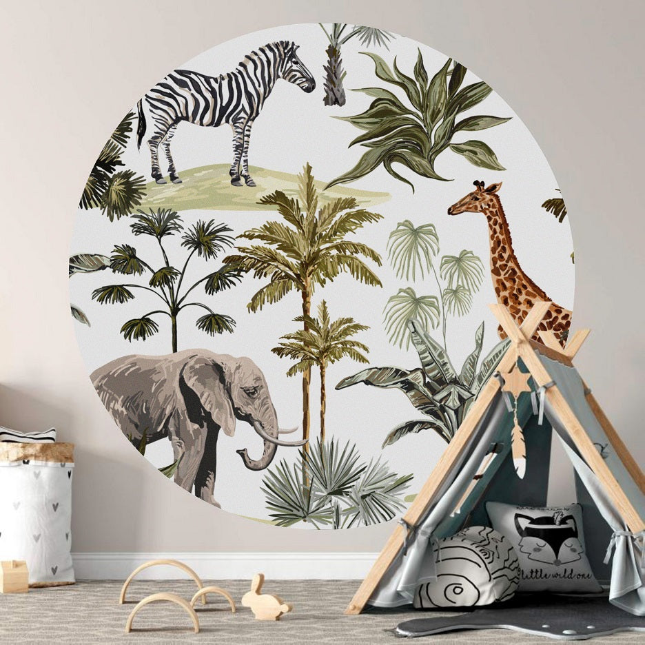 Wall sticker 140 cm, Circle Safari