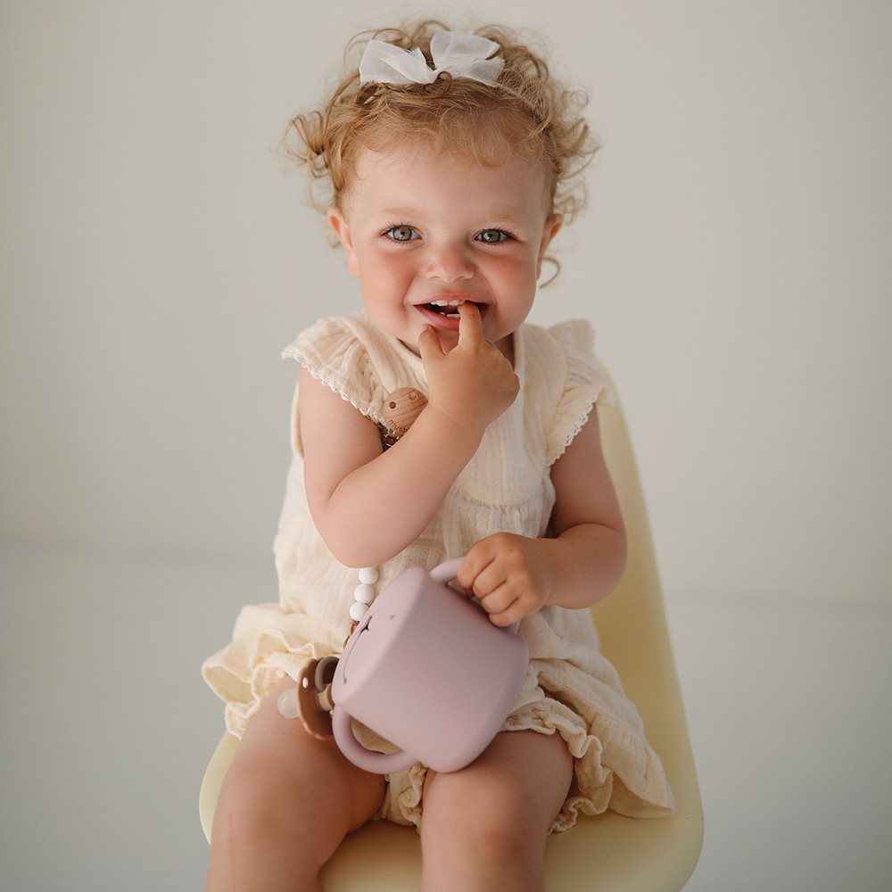 Mushie, Silicone Snack Cup, Soft Lilac