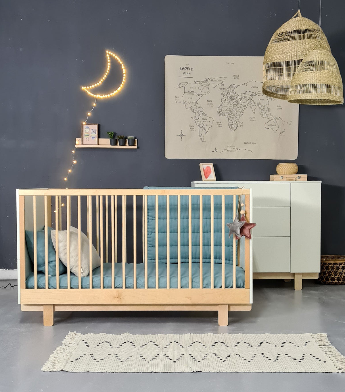 Wood Luck Design, Cot &amp; Junior bed 2 IN 1, 70x140 cm, Basic White