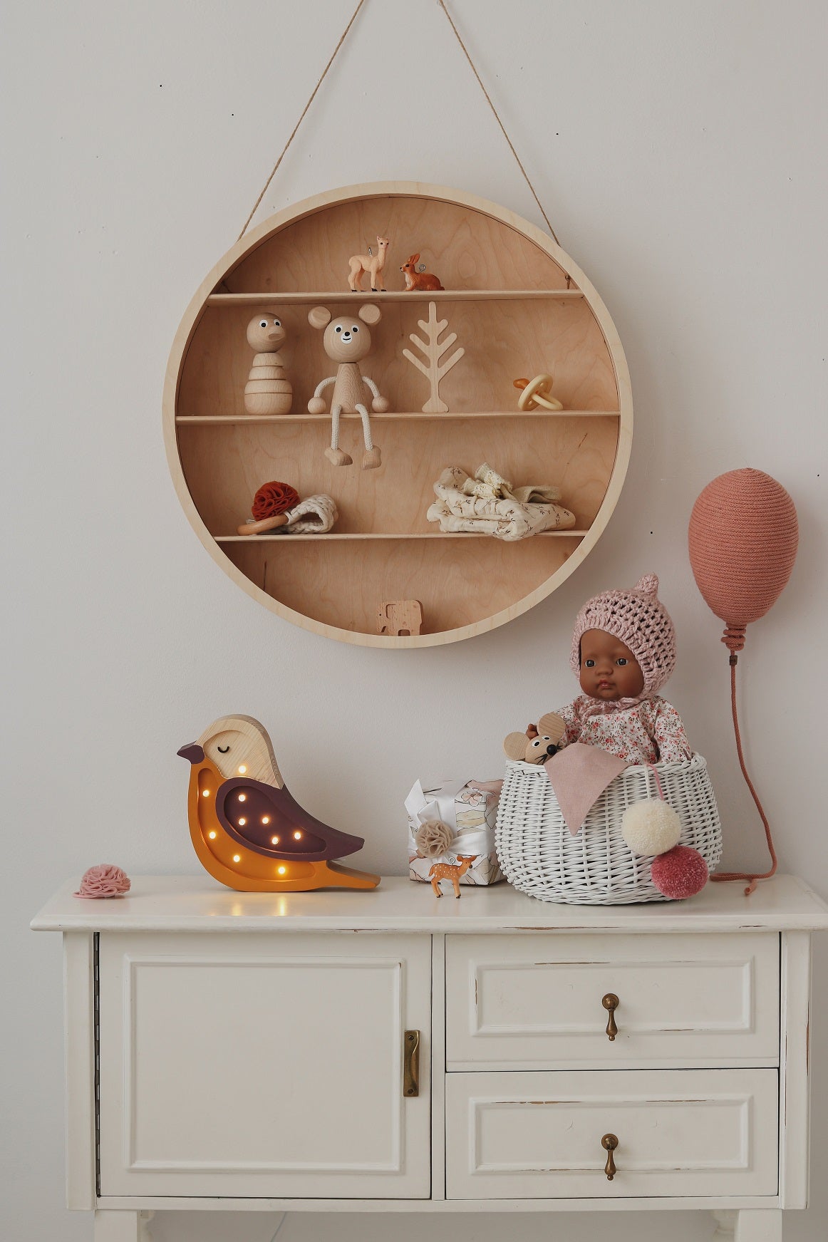 Little Lights, Night light MINI Bird Maroon