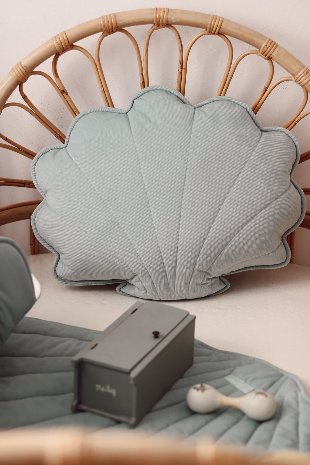 Moi Mili Decorative Pillow Large, Velvet Shell "Powder Mint"
