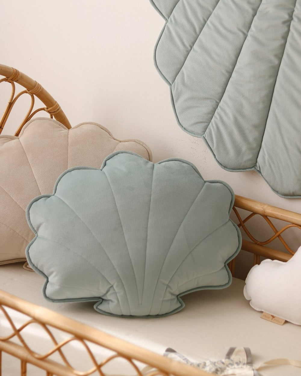 Moi Mili Decorative Pillow Large, Velvet Shell "Powder Mint"
