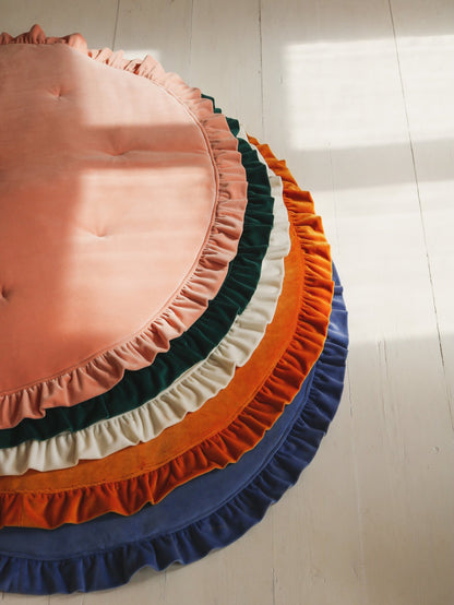 Moi Mili Playmat, Velvet With Frill "Apricot"