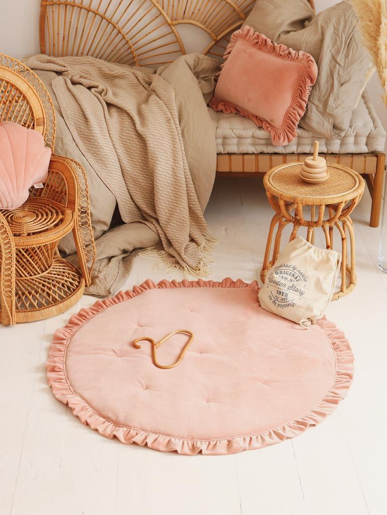 Moi Mili Playmat, Velvet With Frill "Apricot"