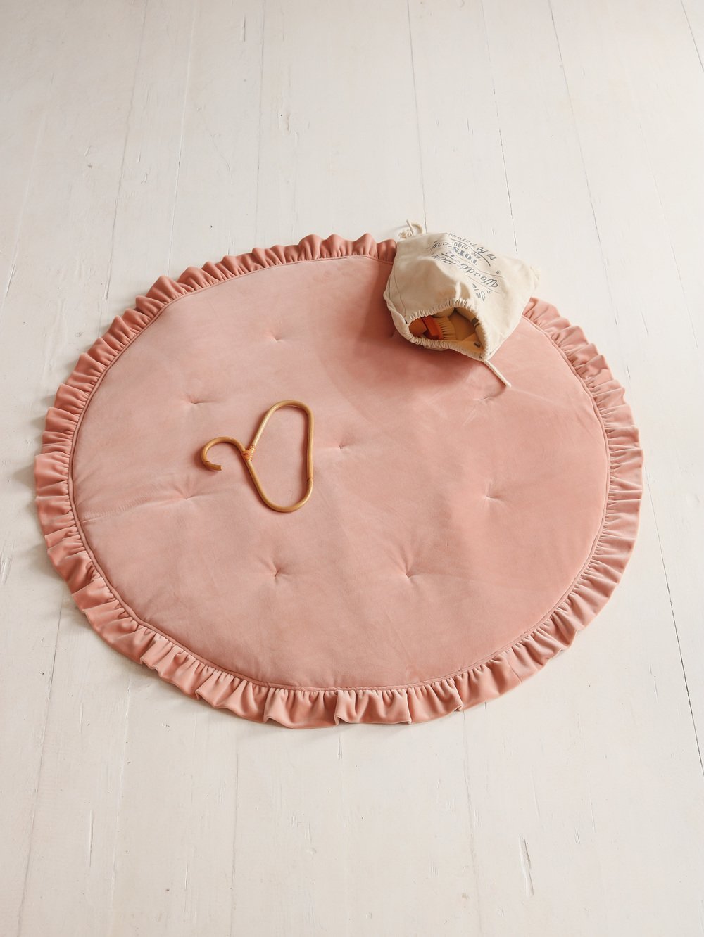 Moi Mili Playmat, Velvet With Frill "Apricot"