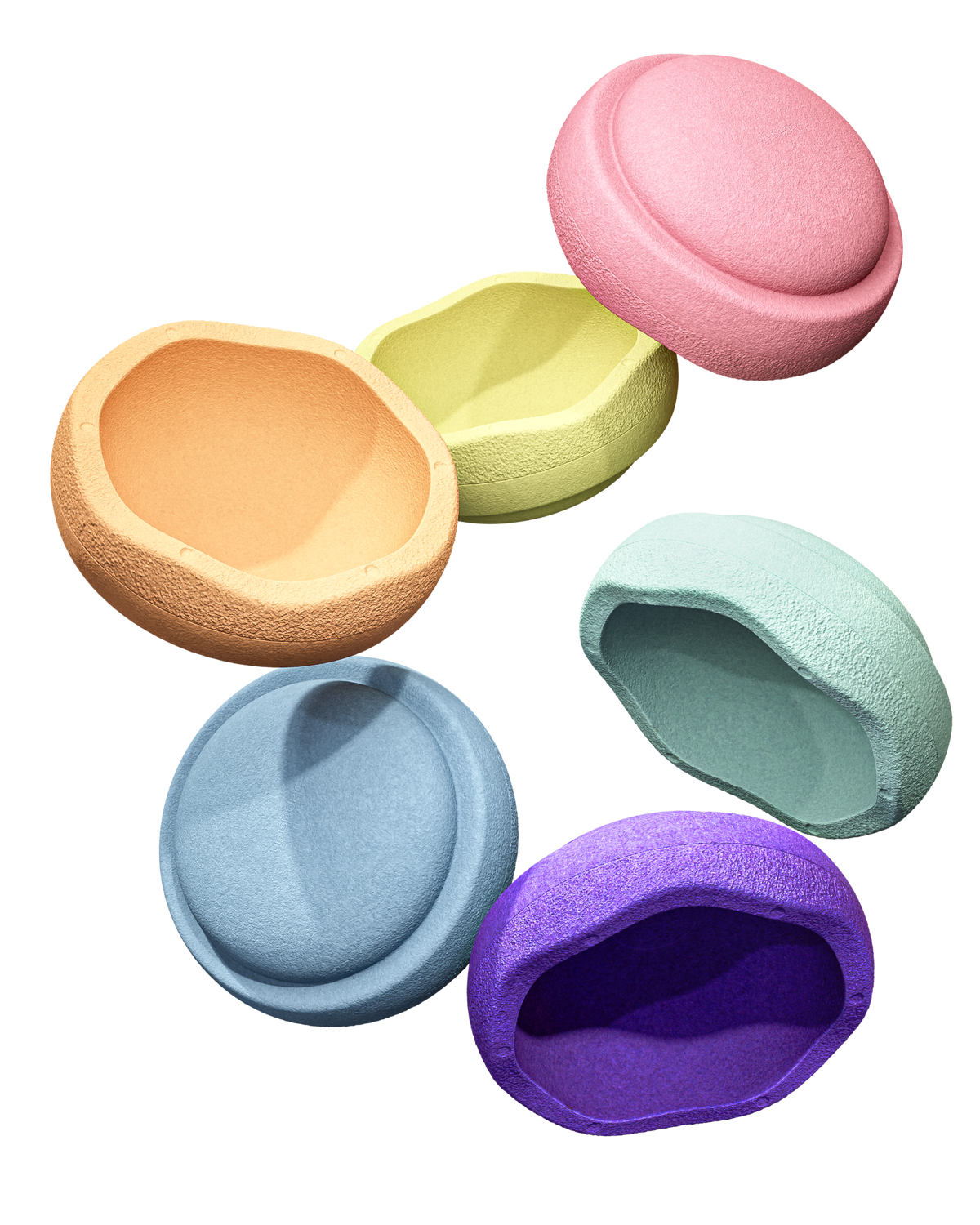 Stapelstein, 6 kpl Setti, Rainbow Pastel
