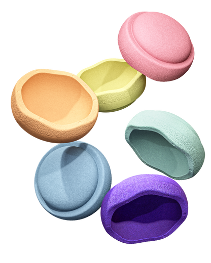 Stapelstein, 6 kpl Setti, Rainbow Pastel