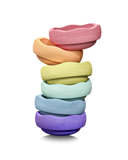 Stapelstein, 6 kpl Setti, Rainbow Pastel
