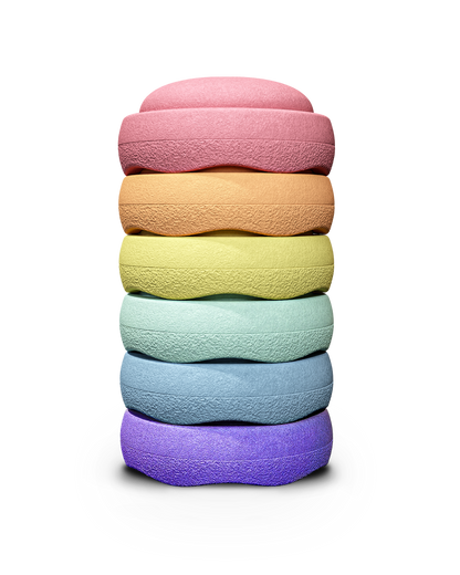Stapelstein, 6 kpl Setti, Rainbow Pastel